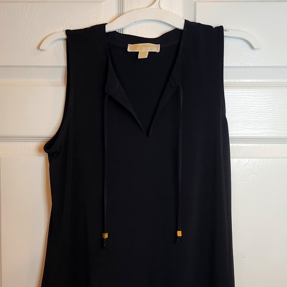 Black sleeveless Micheal Kors mod length dress size Large - Picture 2 of 4